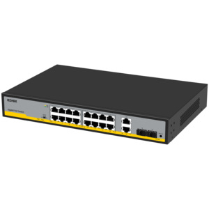 สวิตช์ Elvox Gigabit PoE 16 พอร์ต 2 พอร์ต SFP อัปลิงค์ สวิตช์ควบคุมการไหลของเครือข่าย - Product Image 1