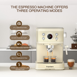 Ensemble combiné moderne machine à café et moulin 04E, machine à expresso semi-automatique électrique avec système de brassage, système d'eau chaude et système de lait pour usage domestique - Product Image 3