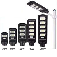 Lampes LED solaires 100W-300W, lampadaires solaires, éclairage de cour