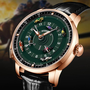 นาฬิกาข้อมือ PINDU 6626 รุ่น Mechanical Horse Racing กระจกแซฟไฟร์ สายหนังสแตนเลส ขนาด 44 มม. หน้าปัดทรงกลม - Product Image 6