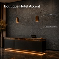En stock, panneau mural en MDF sculpté CNC, relief géométrique, noir, relief 3D, panneau décoratif en bois, découpable, revêtement mural intérieur