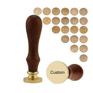 Sellos de cera de cobre con cabeza múltiple, sellos Retro de madera extraíble de latón, sello de cera de piedra