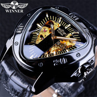 Montre mécanique automatique haut de gamme pour homme avec logo personnalisé, cadran triangulaire ajouré, vente en gros