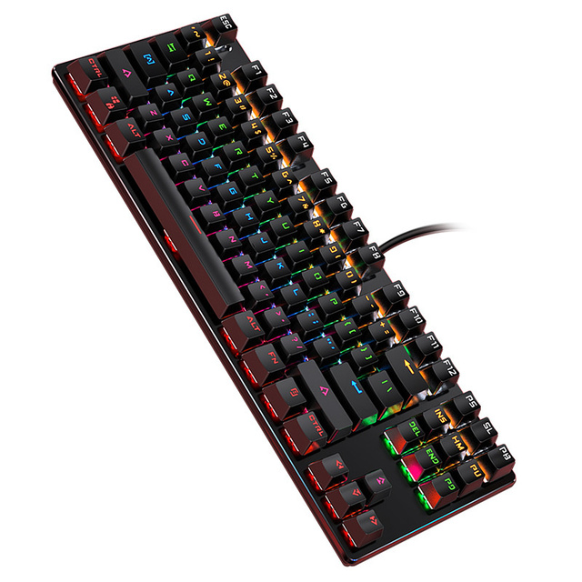87 Keys Keyboard Mechanical Wired USB Ergonomics Keyboards with Backlit for PC Computer Set up Gaming Gamer