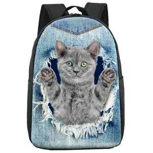 2022 kids school bags lovely cat design printing back to school backpack bag