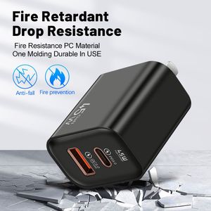 Hot Usb C Quick Charge Qc3.0 <b>EU</b> US <b>Plug</b> Wall Power <b>Adapter</b> Gan PD 45W Fast Portable Cell Phone Charger - Product Image 3