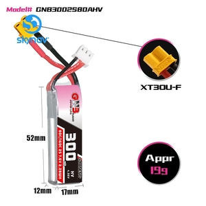 Batterie LiPo GNB 300mAh 80C 160C Multi-S Mini HV 4.35V à décharge rapide pour Drone FPV de course, Modèle de bateau, Accessoires de batterie au lithium - Product Image 3