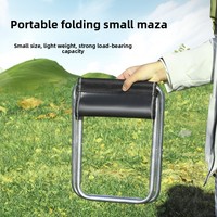 Petit tabouret pliant en acier carbone pour l'extérieur, idéal pour le camping, les pique-niques et la pêche
