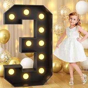 Các ký tự kênh Acrylic cho bữa tiệc sinh nhật của trẻ có hiệu ứng phát sáng, với dấu hiệu LED Số 1 - Product Image 2