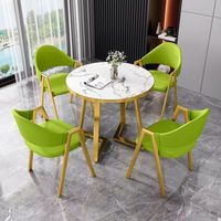 Ensemble table et chaises de négociation nordique, table ronde de luxe légère pour balcon, réception, table basse moderne simple et petite
