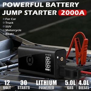 Super Capacitor Portable Start Car <b>Battery</b> Jump With Digital Air <b>Pump</b> and Compressor Heavy Duty Power Bank 200 Car Jump Starter - Product Image 3