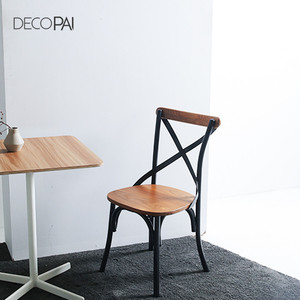 Salon <span class=keywords><strong>industriel</strong></span> bistro café restaurant ELM siège meubles cadre crossback KD bois chaise en métal - Product Image 1