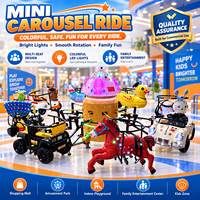 Manège miniature de haute qualité pour 6 à 8 personnes, équipement de parc d'attractions commercial avec éclairage LED et musique pour enfants et adultes