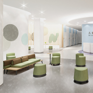 Ensemble de canapés confortables certifiés ISO9001 pour hôpitaux modernes, rembourrés en éponge douce, mobilier de salon en tissu - Product Image 2