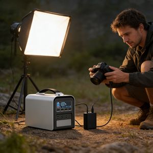 Station d'alimentation portable à onde sinusoïdale pure 600W, générateur solaire 384Wh, camping, extérieur, alimentation de secours d'urgence - Product Image 1
