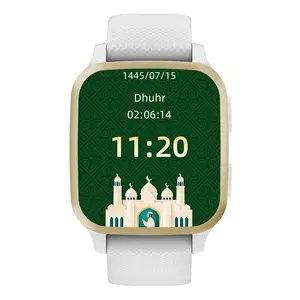 Часы Qibla, названия Аллаха 99, исламские умные наручные часы, мусульманская Арабская Мекка, направление, молитва, тасбих, компас, сенсорное управление, азан