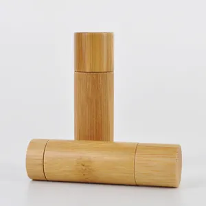 Eco Friendly Tubo De Batom Bamboo Package 5g Luxury Gold Lip Balm rossetto Container Tube