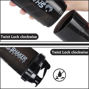 Borraccia Shaker Personalizzata per Proteine, Borraccia Sportiva Antigoccia per Mixer Proteine, Antiscivolo a 3 Strati con Vano Porta Pillole - Product Image 4