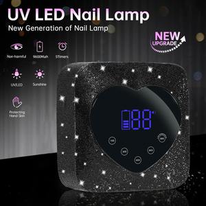 Lámpara de Uñas LED UV Recargable de 72W, Luz UV Inalámbrica para Uñas con Forma de Corazón de Diamantes de Imitación, Máquina de Manicura y Pedicura, Herramientas para Uñas - Product Image 2