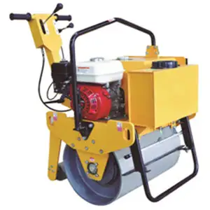Walking behind double drum vibratory diesel engine 9hp small compaction roller compactor 2 ton hand compact mini road roller