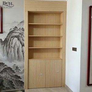 Étagère de rangement multicouche moderne en bois sur mesure avec porte escamotable dissimulée, bibliothèque secrète, porte Murphy secrète pour bureau ou pièce secrète - Product Image 3