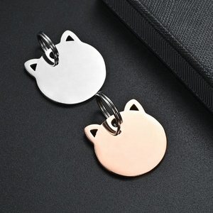 Thép không gỉ rỗng tai tròn mèo đầu thẻ trống thăng hoa kim loại có thể được khắc và tùy chỉnh chống mất Pet ID <span class=keywords><strong>Dog</strong></span> <span class=keywords><strong>Tag</strong></span> - Product Image 4