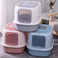 Bac à litière pour chat entièrement fermé, nettoyage automatique, design tiroir, en plastique, contrôle des odeurs, durable, facile à nettoyer