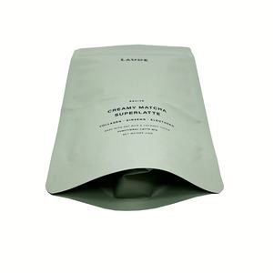 Custom Logo Printed Matte Finish Matcha Latte Powder Packaging Bag Throat Coat <strong>Green</strong> <strong>Tea</strong> Bags With Reusable Zipper - Product Image 6