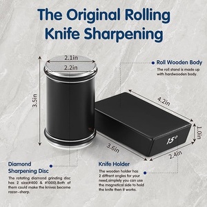 Gobelet <span class=keywords><strong>diamant</strong></span> disques <span class=keywords><strong>ciseaux</strong></span> coulissants affûteurs <span class=keywords><strong>bois</strong></span> de hêtre rouleau aimant angle réglable plaque de cuisson affûteur de couteau à rouler - Product Image 4