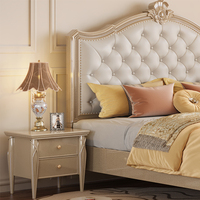 Lit en bois massif de conception nouvelle, luxe léger, lit double queen-size de 1,8 m, lit simple moderne simple avec rangement
