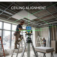 Niveaux laser de haute qualité pour intérieur et extérieur, 5 lignes vertes, niveau laser rotatif à 360°
