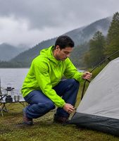 Veste de pluie pour homme en nylon à capuche, imperméable, coupe-vent, anti-déchirure, réutilisable, écologique, pliable, respirante, pour la randonnée et le camping en plein air