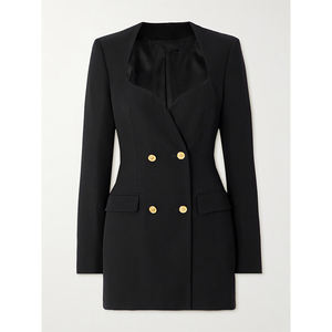 <span class=keywords><strong>Blazer</strong></span> Professionale da Donna Su Misura a Doppio Petto <span class=keywords><strong>con</strong></span> <span class=keywords><strong>Bottoni</strong></span> Dorati Formale Mini Estivo Frontale Lunghezza al Ginocchio - Product Image 1