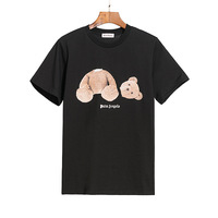 T-shirt unisexe à manches courtes coupe ample, motif Ours décapité classique, marque tendance transfrontalière PA Angel Europe-Amérique, pour couple