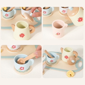 Deluxe Wooden Afternoon Tea Pretend Play Set with Dessert Tray Teacups and Cakes Imaginative Role Playing for Toddlers and Kids - Product Image 6