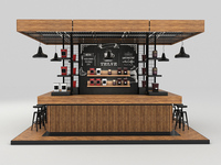 Kiosque à café en bois de style moderne pour l'extérieur, kiosque à café pour centre commercial