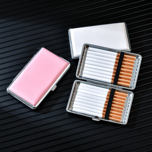 Vente en gros de 20 porte-cartes en cuir PU pour femmes, étui à cigarettes avec clip métallique, ouverture automatique, personnalisé - Product Image 2