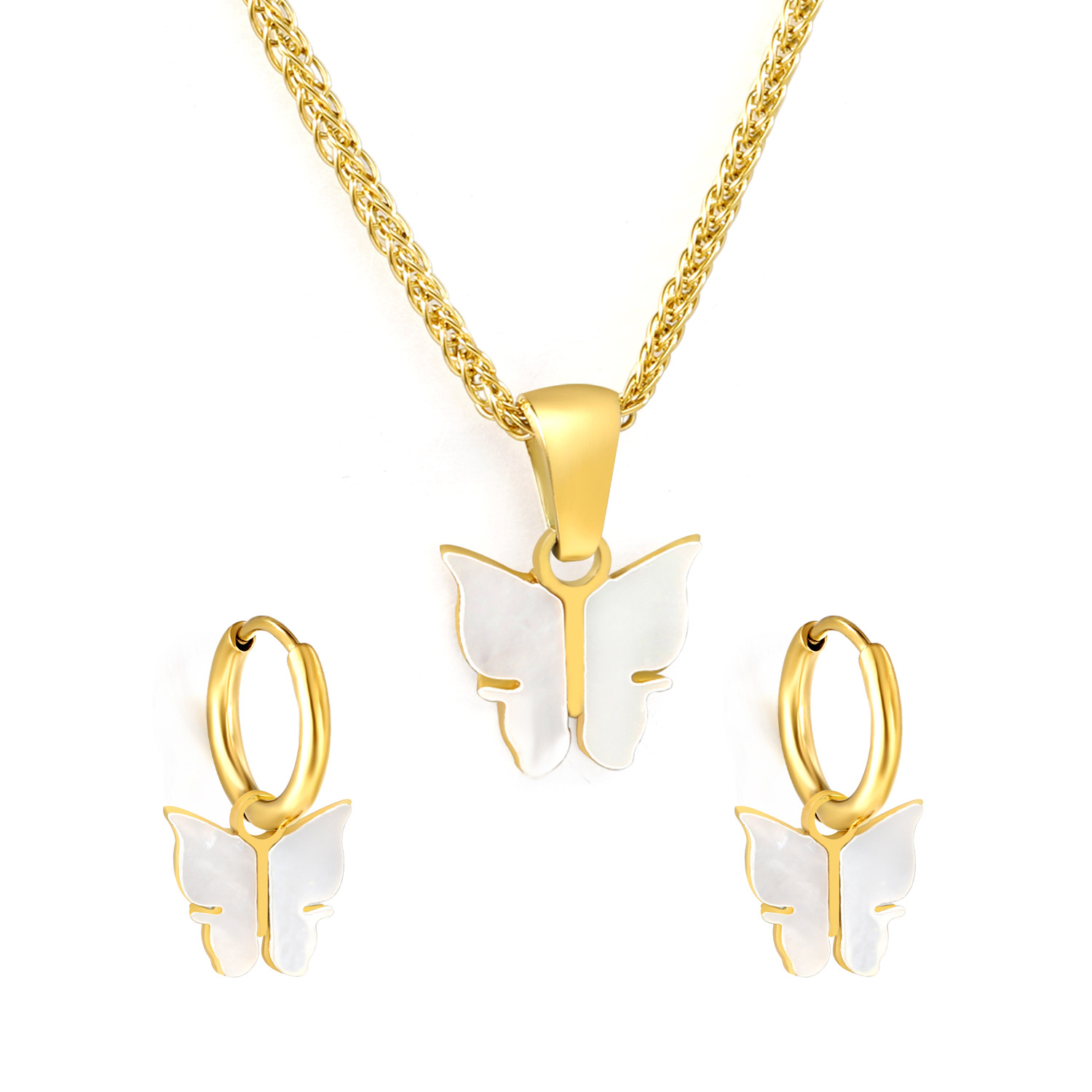 เปลือกหอยสีขาวลายผีเสื้อ รุ่น SE25820AG