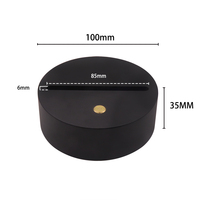 Support en bois mené par acrylique rechargeable de support de lumière de RVB de lumière de contact de base menée par acrylique noir avec le câble d'USB