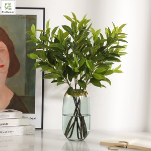 Üst satıcı yapay Ruscus aculeleaves festivali düğün dekorasyon için limon yaprağı dalları gerçek dokunmatik bırakır - Product Image 4