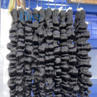 Cheveux bouclés birmans 100 % naturels, bruts, indiens, Remy, ondulés, vierges, en lots, double trame, bouclés naturels