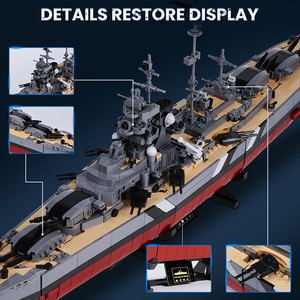 Ensemble <span class=keywords><strong>de</strong></span> blocs <span class=keywords><strong>de</strong></span> construction JMBricklayer Grand Navire <span class=keywords><strong>de</strong></span> <span class=keywords><strong>Guerre</strong></span> Bismarck 2537 pièces en plastique, 14 ans et plus, décoration pour la maison et le bureau, jouet <span class=keywords><strong>de</strong></span> construction pour garçons - Product Image 3