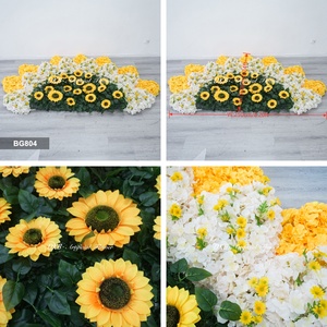 Décoration de fond en tournesols artificiels, fleurs et plantes en gros pour mariage et événements - Product Image 3