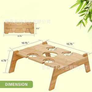 Table de pique-nique pliable en bambou, carrée, portable, en bois, pour le camping, la plage, le barbecue, en bois massif, pliable - Product Image 4