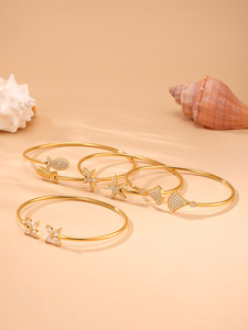 Pulsera de Estrella de Mar con Baño de Oro de 18K y Acero Inoxidable para Mujer, Joyería de Regalo, Impermeable e Hipoalergénica - Product Image 3
