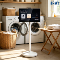 HRAY 27Inch Layar Sentuh Pintar untuk Rumah Tangga, Suhu Warna Default 6500K, Lapisan Permukaan Ag untuk Hiburan Dalam Ruangan