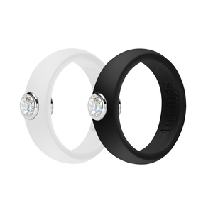 Anillos de Silicona con Pedrería para Mujer, Tallas 4-12, Anillo de Aniversario o Anillo de Promesa para Ella - Anillos de Boda de Goma - Product Image 1