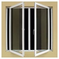 Ventana Abatible de UPVC Extruido con Gran Visibilidad, Antideformación, Larga Vida Útil, para Arquitectura Residencial