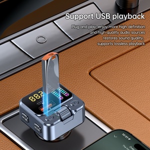 <strong>Car</strong> <strong>Bluetooth</strong> 5.4 <strong>FM</strong> <strong>Transmitter</strong> 7-color Atmosphere Light <strong>Car</strong> Kit MP3 Modulator Wireless Handsfree Audio Receiver Adapter