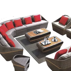 Outdoor garten terrasse rattan L förmigen sofa set möbel auf verkauf